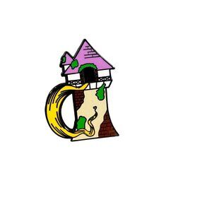 Rapunzel Tower Lapel Pin Tangled Princess Hair Brooch Accessories Badge Jewelry